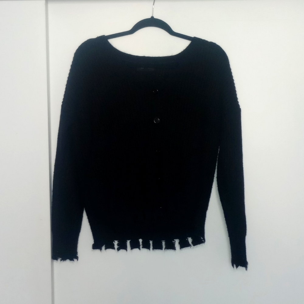 Black fringe sweater